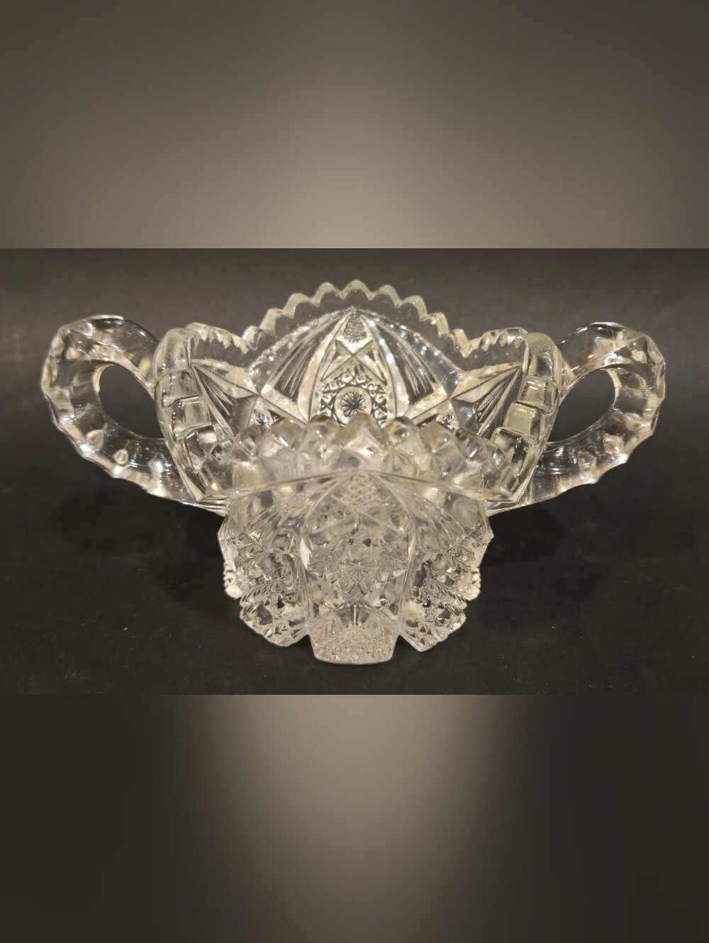 Vintage Imperial Glass Crystal Cut Glass Decorative Sugar Bowl - Clear